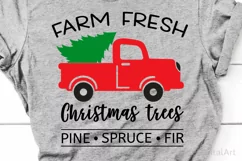Farm Fresh Christmas Trees Svg, Christmas Svg, Red Truck Svg Product Image 2