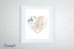Austin Texas city road map SVG in a heart Product Image 3