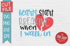 Hearts Breaking When I Walk In | Kids Valentine T-shirt SVG Product Image 1