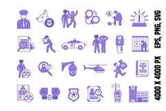 Colored Police Icons Product Image 1