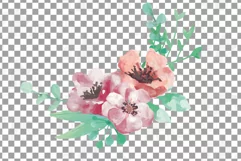 Coral and burgundy floral watercolor wedding bouquets decor Product Image 18