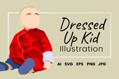 Dressed Up Kid Vector Illustration Product Image 1