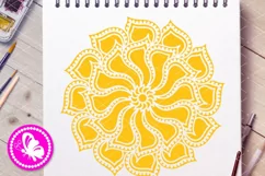 Yellow flower Mandala svg Floral wall art Lotus Sunflower Product Image 1