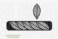 Leaves Cuff Bracelet and Earrings svg laser templates Product Image 2