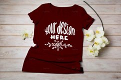 Womens T-shirt mockup with yellow orchid. Product Image 9