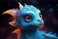 Enchanting blue dragon hatchling portrait Product Image 1