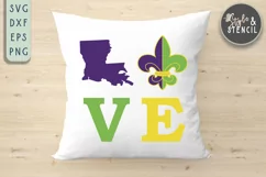 Mardi Gras SVG Love - PNG, DXF, SVG, EPS, Cut File Product Image 1
