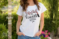 Lipstick and Hustle - SVG - DXF - PNG Cut Files hand letter Product Image 3