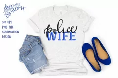 Police Wife Sublimation Design - PNG - 3D Balloon Effect Product Image 2