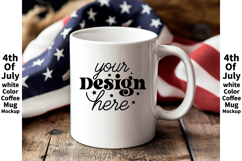4th of July white 11oz blank coffee mug mockup Product Image 1