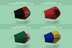 Mask with afghnistan albania algeria andorra Nation flag Product Image 1
