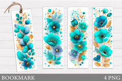 Flowers Bookmark Sublimation. Floral Bookmark Design Product Image 1