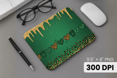 Green and Gold Drip Glitter Mouse Pad PNG Sublimation Design Product Image 1