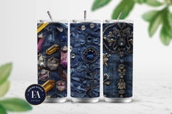 Navy Crystal Embroidery | Luxury Denim Fabric Texture Product Image 2