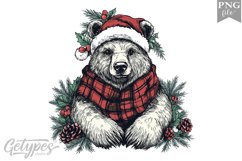 Christmas Bear Clipart Design - High Quality 300 Dpi Product Image 1