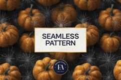 Spooky Pumpkin Pattern, Autumn Pumpkin Digital Paper Product Image 3