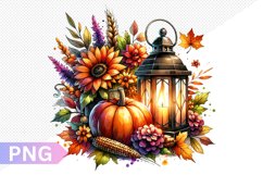 Autumn Harvest Pumpkin Sublimation - Pumpkin Clipart Design Product Image 1