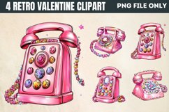 Retro Valentine Clipart PNG Product Image 1