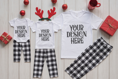 Christmas Family Matching Group T-Shirt Mockups | Holiday Fl Product Image 1