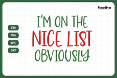 Christmas Cat Bandana Quotes SVG | I'm on the Nice List Product Image 3