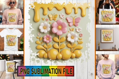 Vibrant TSHIRT Art Ideas PNG, 3D Flowers Product Image 1