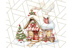 Vintage Christmas Clipart PNG, Cute Animals Holiday Elements Product Image 4