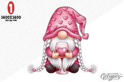 Valentine Gnome Sublimation Clipart - High Quality Design Product Image 1