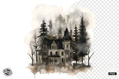 Watercolor Gothic Halloween Clipart Product Image 1