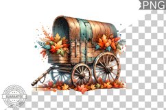 Fall Wagon Garden Sublimation - Fall Clipart PNG Design Product Image 1