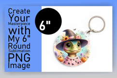 Chic Circle PNG Keychain Design , Halloween Dino Product Image 1