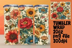 Vintage Floral Print Tumbler Wrap - Sublimation Magic Product Image 1