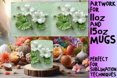 3D Floral Bliss: Mug Wrap Sublimation Product Image 1