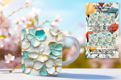 Elegant 15oz Mug Wrap Png Design , 3D Flower Product Image 1