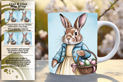 Elegant 11oz Mug Wrap Png Design , Easter Bunny Product Image 1