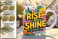 Trendy 11oz Mug Wrap Png Design , Flower Quote Product Image 1