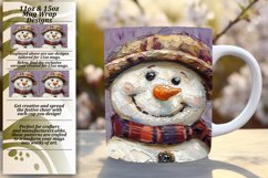 Snowman Wrap Sublimation Winter 11oz 15oz Mug Design Product Image 1