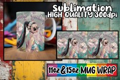 Playful dreams sublimation mug wrap, Woman Product Image 1