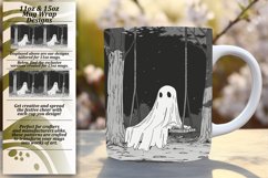 Spooky Fun Ghosts Mug Wrap for Halloween 11oz 15oz Product Image 1