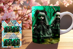 Vibrant 15oz Mug Wrap Png Template , Horror Halloween Product Image 1