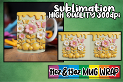 Wholesome vibes 11oz 15oz sublimation wrap, 3D Flowers Product Image 1