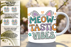 Creative 11oz Mug Wrap Png Template , Cat Quote Product Image 1