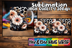 Heartfelt vibes 11oz 15oz sublimation wrap, Leopard Prints Product Image 1