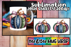 Dreamy nights sublimation mug wrap, Pumpkin Watercolor Product Image 1