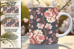 Fresh 15oz Mug Wrap Png Design , Flowers Product Image 1