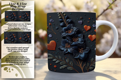 VIBRANT 11oz Mug Wrap PNG Template , 3D Flower Product Image 1