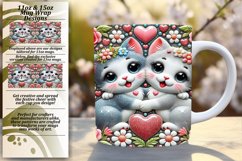 Bold 11oz Mug Wrap Png Design , Sweet Animals Product Image 1