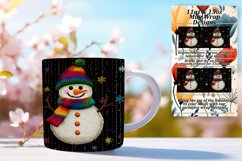 Vibrant 11oz Mug Wrap Png Design , Snowman Product Image 1