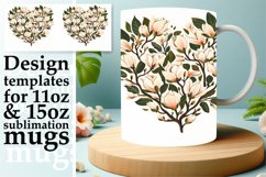 Floral Heart Mug Wrap Design for Sublimation Product Image 1