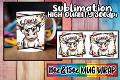 Wholesome joys 11oz 15oz mug wrap, Cute Cow Product Image 1