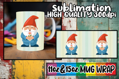 Playful dreams sublimation mug wrap, Gnomes Product Image 1